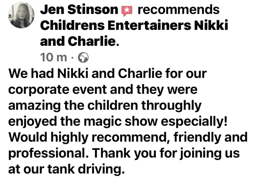 Review of Nicky and Charlie Childrens entertainment